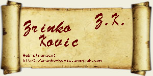 Zrinko Ković vizit kartica